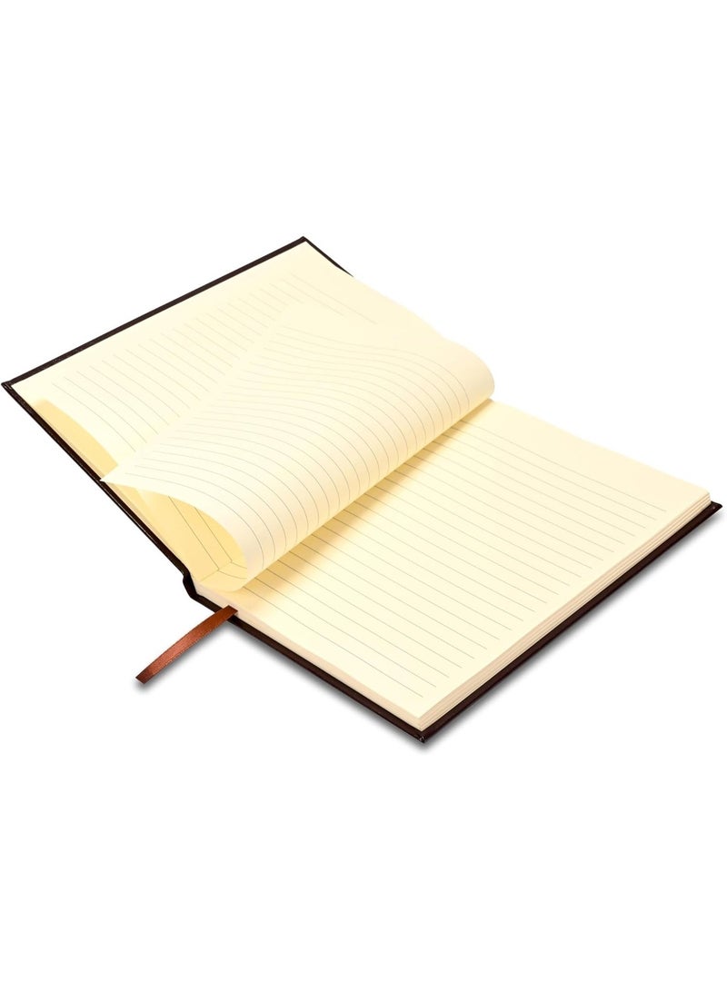 FIS Hard Cover Notebook A5 (148x210mm), Bonded Leather, 98 Sheets/196 Pages, Single Line, 85gsm Italian Ivory Paper, Glued Binding, Burgundy Cover - FSNBA5IVBLBU - Image 5